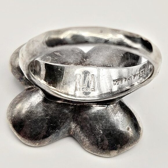 RLM Studio Sterling Silver Dogwood Flower Ring | Size 7.5 Nature Modernist Ring - Picture 8 of 8